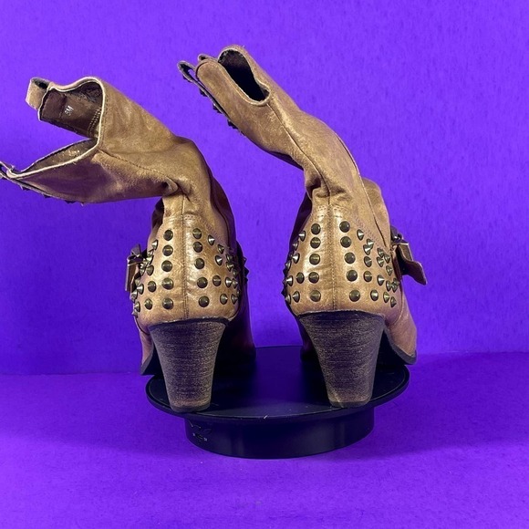 Coconuts Women's‎ Brown Bindi Studded Saddle Buckle Boots Shoe Size 8 - Picture 4 of 9